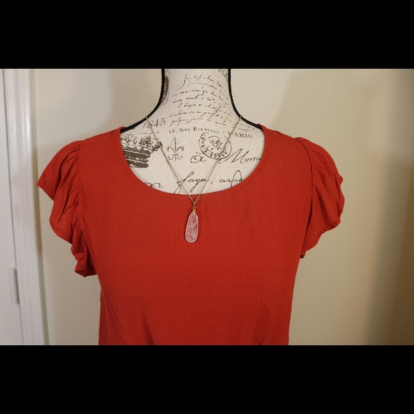New with tags front tie cropped red top - Picture 4 of 7